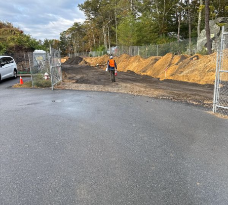 A Guided Safety inspection at a fenced excavation jobsite